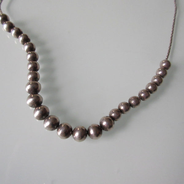Silver Beads on Sterling Silver Chain 16"