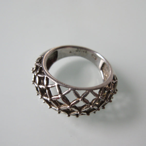 Sterling Silver Open Mesh Ring