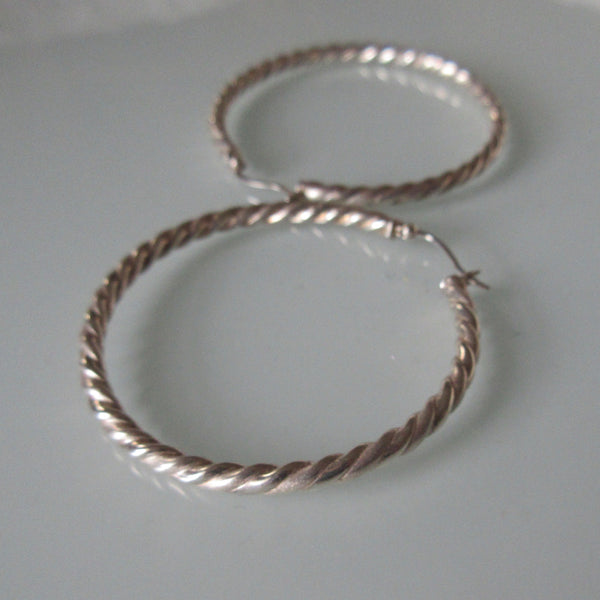 Contemporary Swirl Sterling Silver Hoop Earrings
