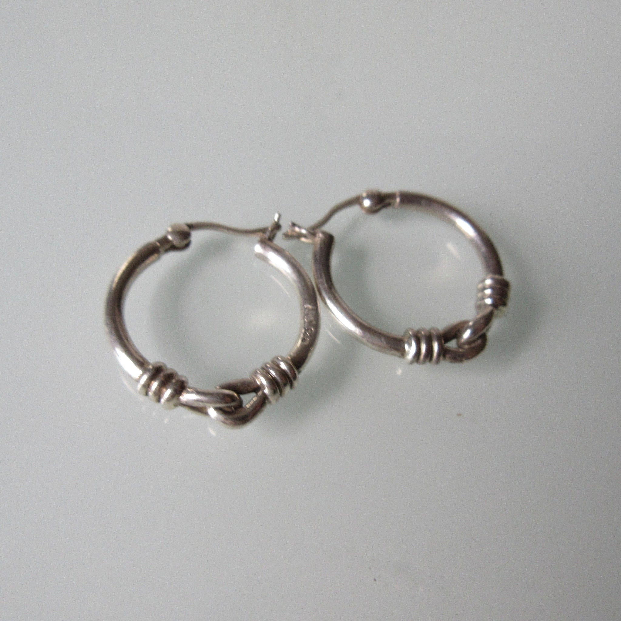 Knot Sterling Silver Hoop Earrings