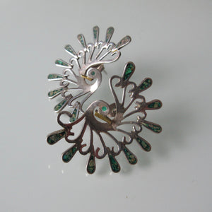 vintage peacock earrings