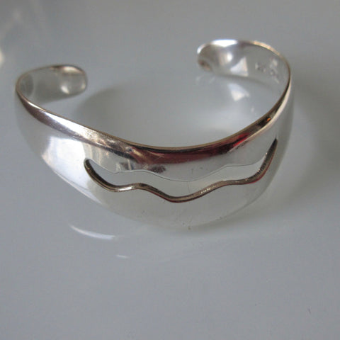 Sterling Silver Curved Cuff