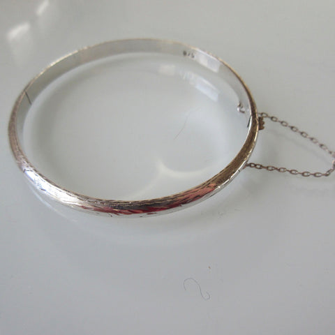 Sterling Silver Hinged Bracelet Bangle