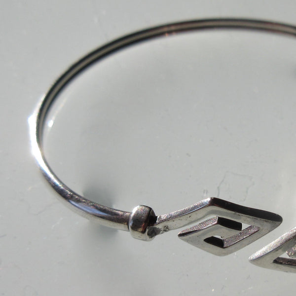 Sterling Silver Open Bangle Triangle Motif