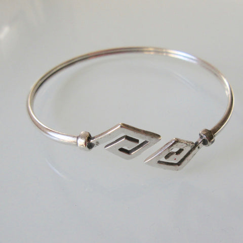 Sterling Silver Open Bangle Triangle Motif