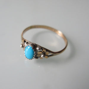 Virginia Becenti Gold, Silver Turquoise Ring