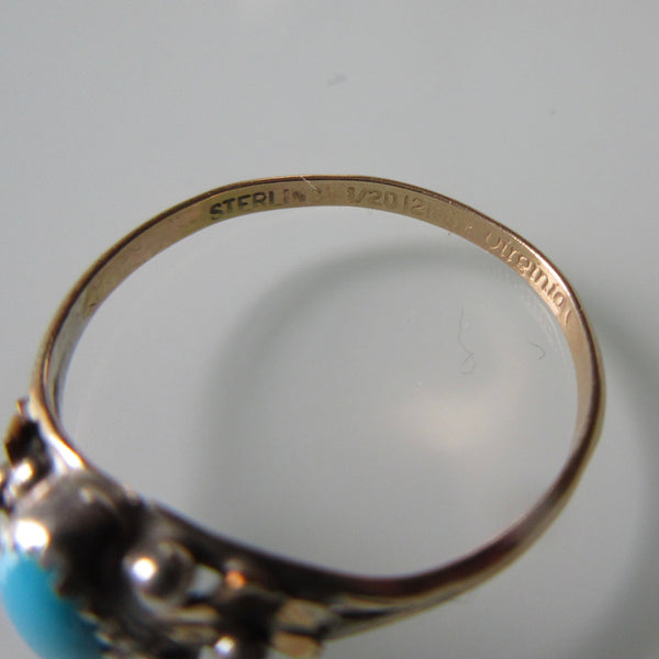 Virginia Becenti Gold, Silver Turquoise Ring