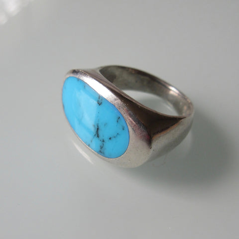 Modern Turquoise & Silver Ring