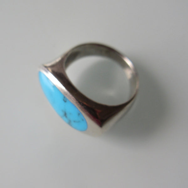 Modern Turquoise & Silver Ring