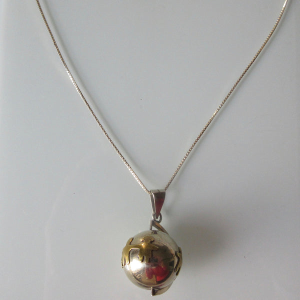 Harmony Ball Pendant on Sterling Silver Chain 20"