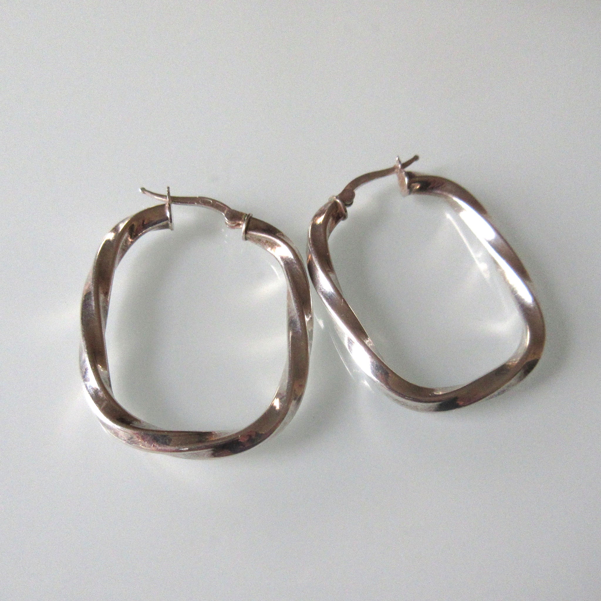 sterling silver hollow hoop earrings