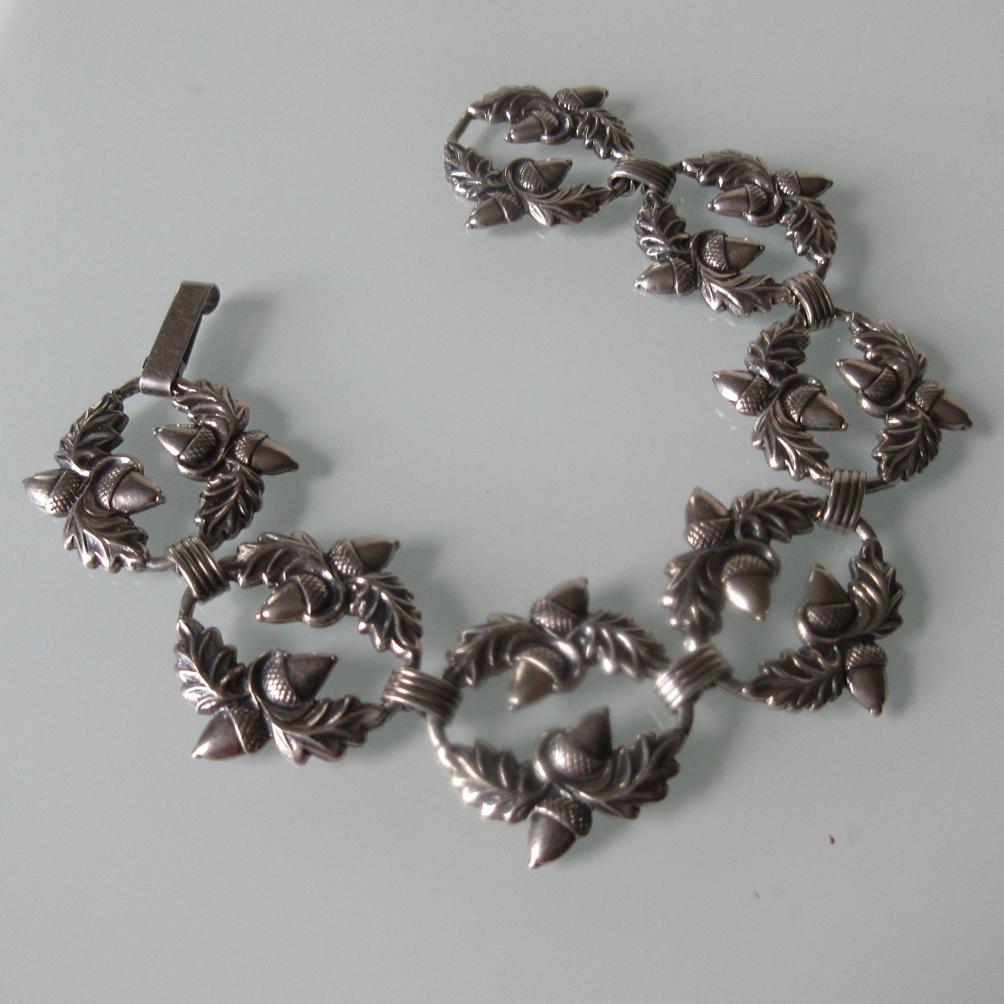 Repousse Sterling Silver Bracelet Danecraft Acorn