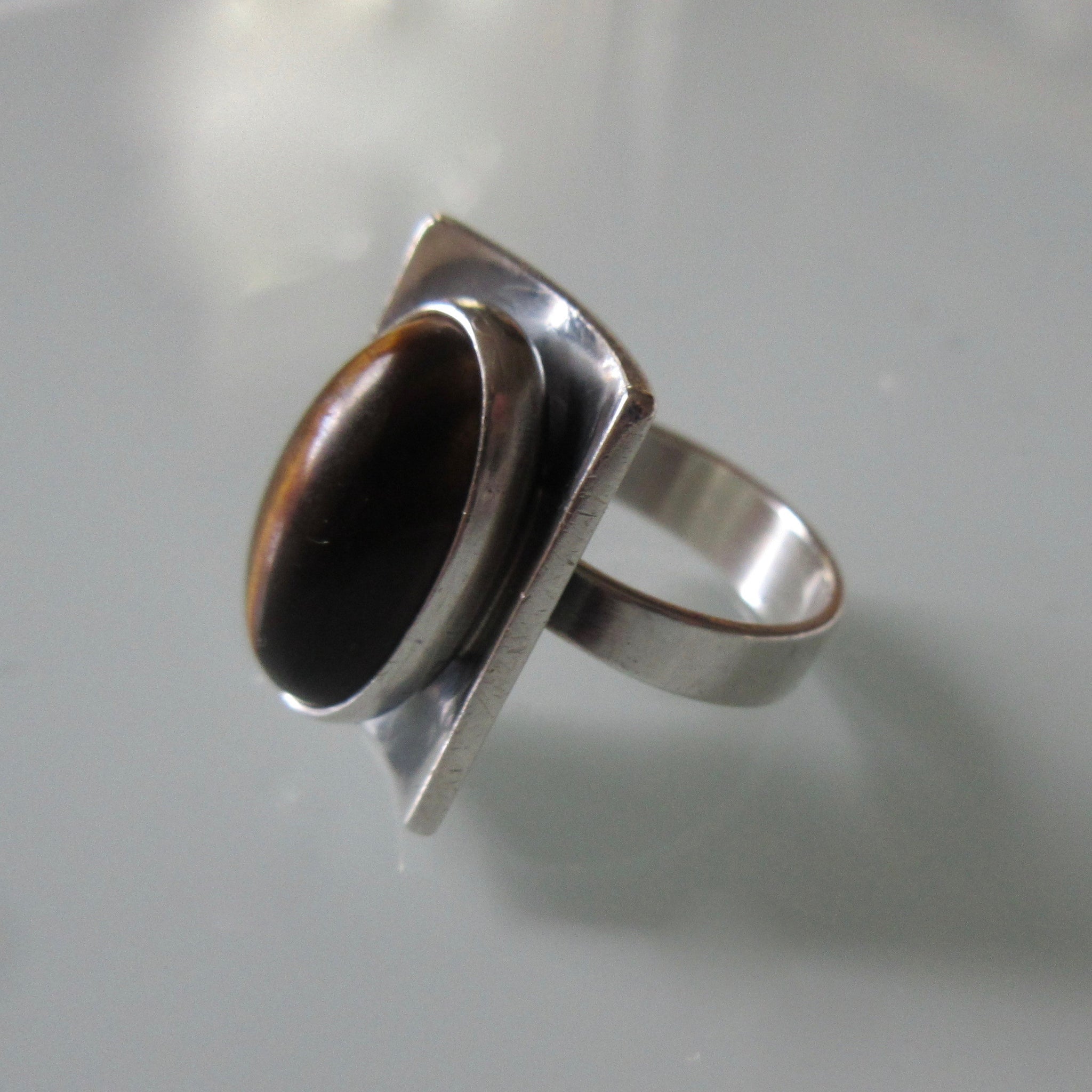 Neils Erik From Mid Century Modern Tigers Eye Sterling Silver Ring