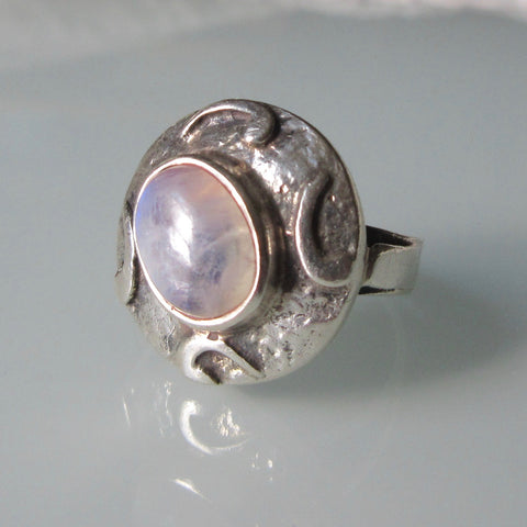 Art Nouveau Moonstone Silver Ring