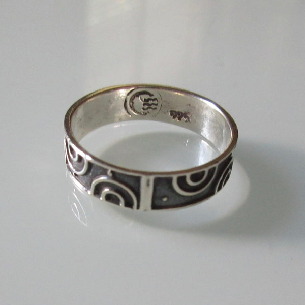 Modernist Sterling Silver Ring Half Circles