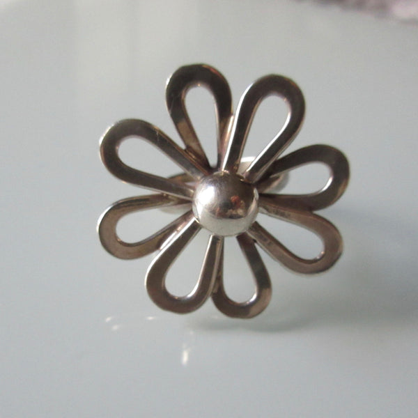 Flower Power Open Flower Sterling Silver Ring