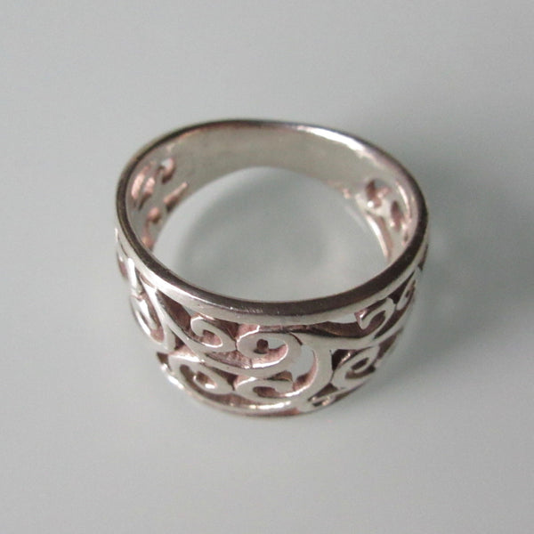 Contemporary Open Scroll Sterling Silver Ring
