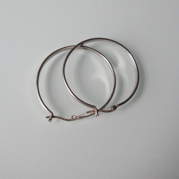 Contempoary Sterling Silver Hoop Earrings