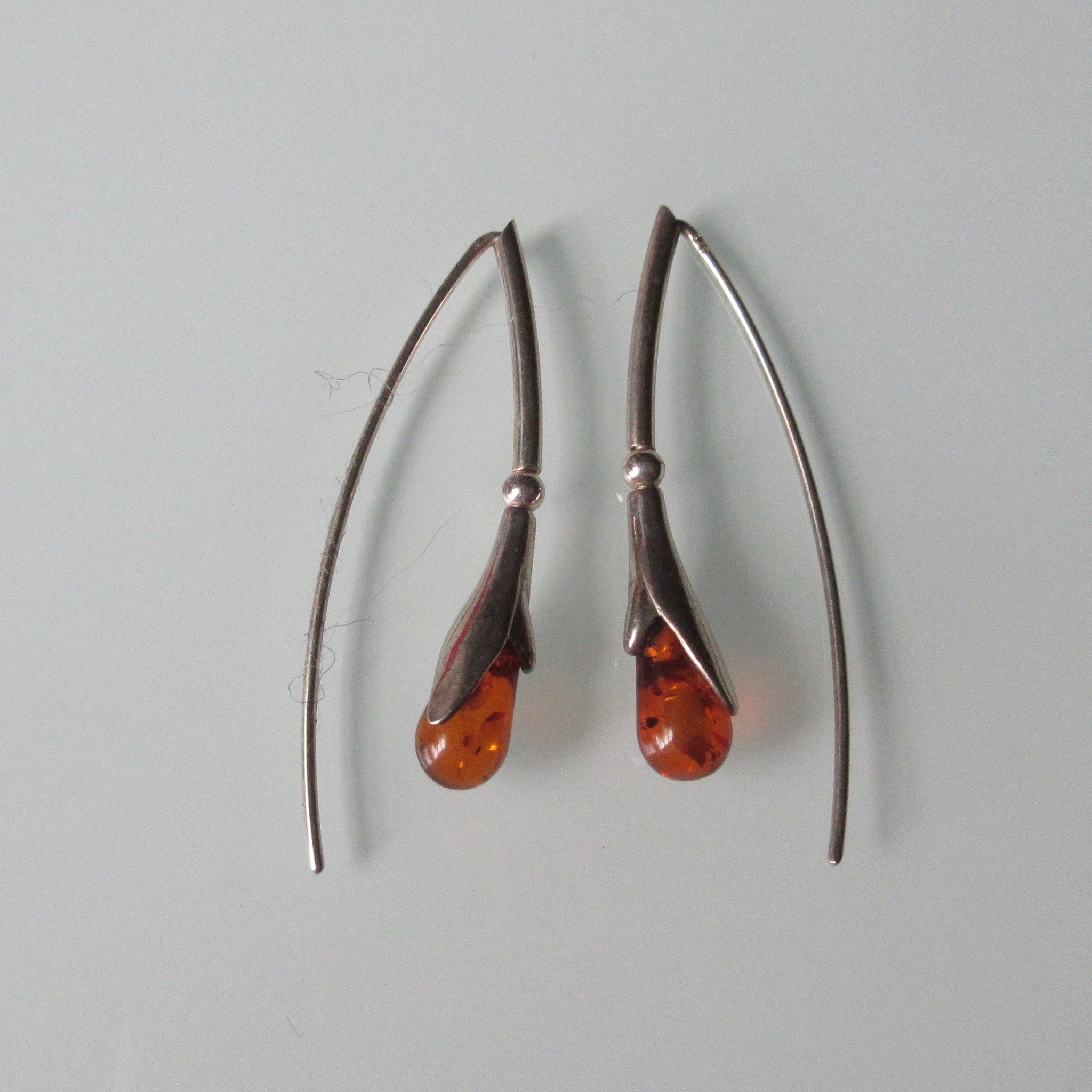 amber flower earrings