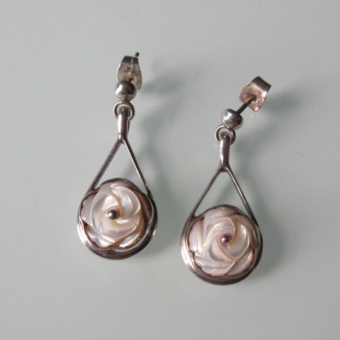 Mother of Pearl Dangle Sterling Silver Earrings