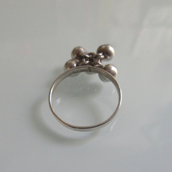 Sterling Silver Ring 5 Dangle balls