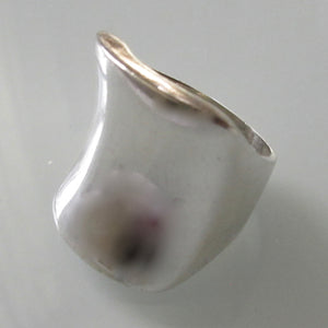 Sterling Silver Concave Rectangular Ring