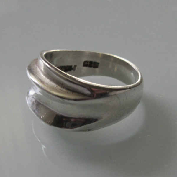 Modernist Raised Ridge Sterling Silver Ring