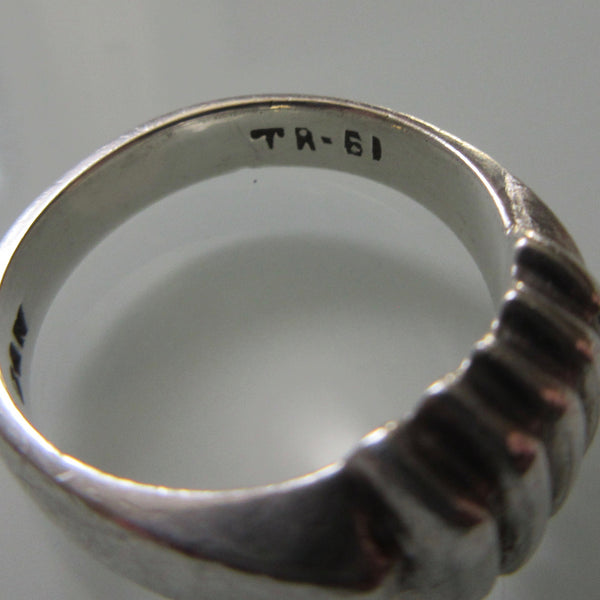 Bar Ridged Mexican Sterling Silver Ring