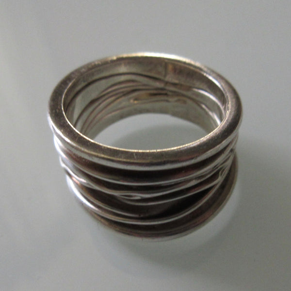 Brutalist silver ring