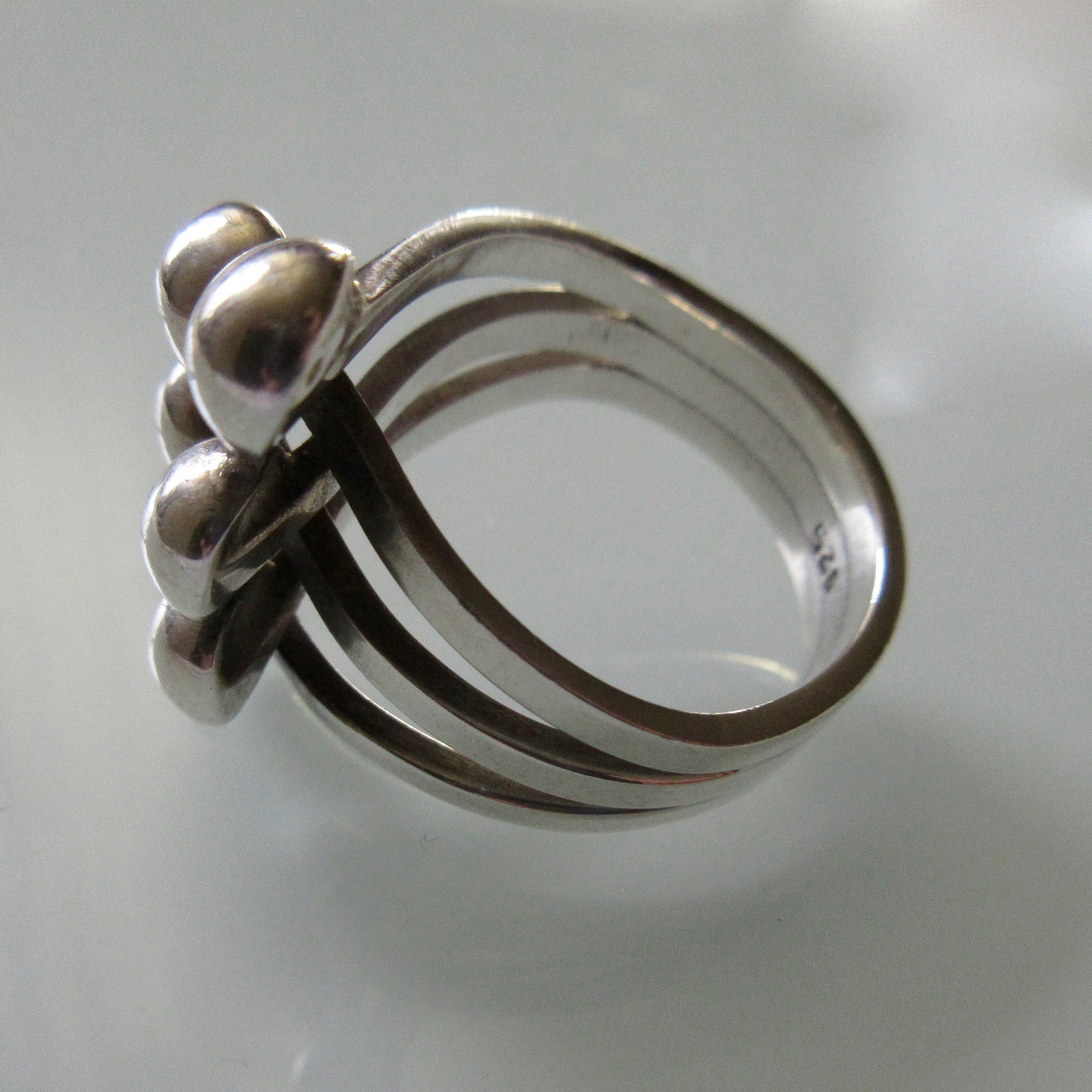Vintage Silver Twist with Balls Ring