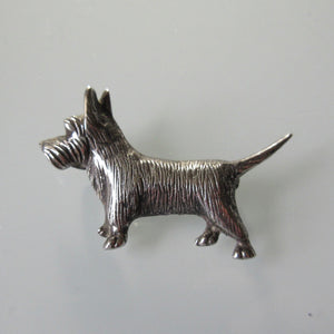 Vintage Scottie Dog Sterling Silver Brooch Pin