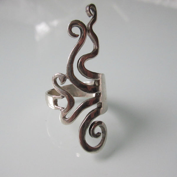 Contemporary Swirl Sterling Silver Ring