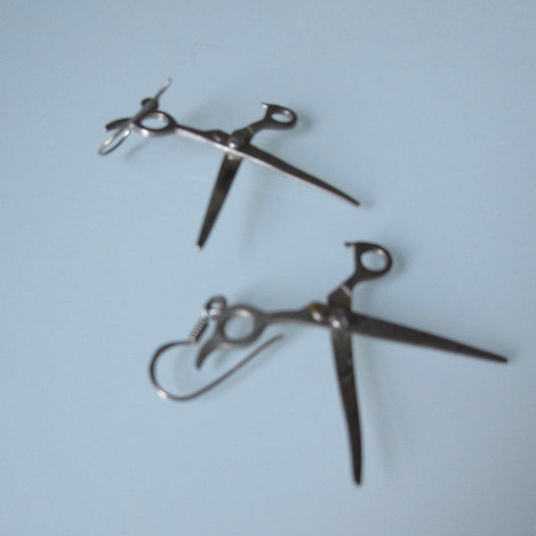 Hair Dresser Scissors Sterling Silver  Earrings