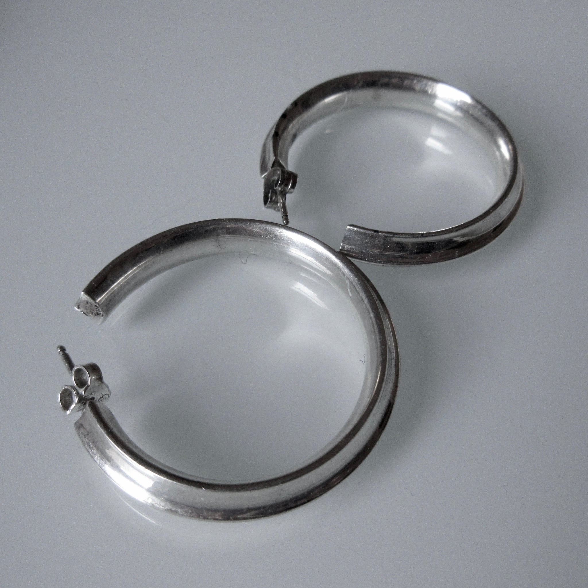 Geometric Sterling Silver Hoop Earrings