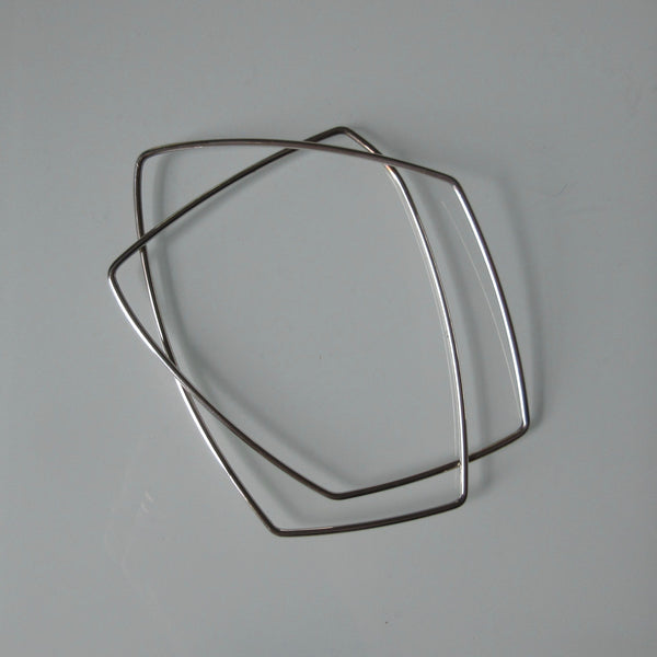 Geometric Sterling Silver Bangle Bracelet