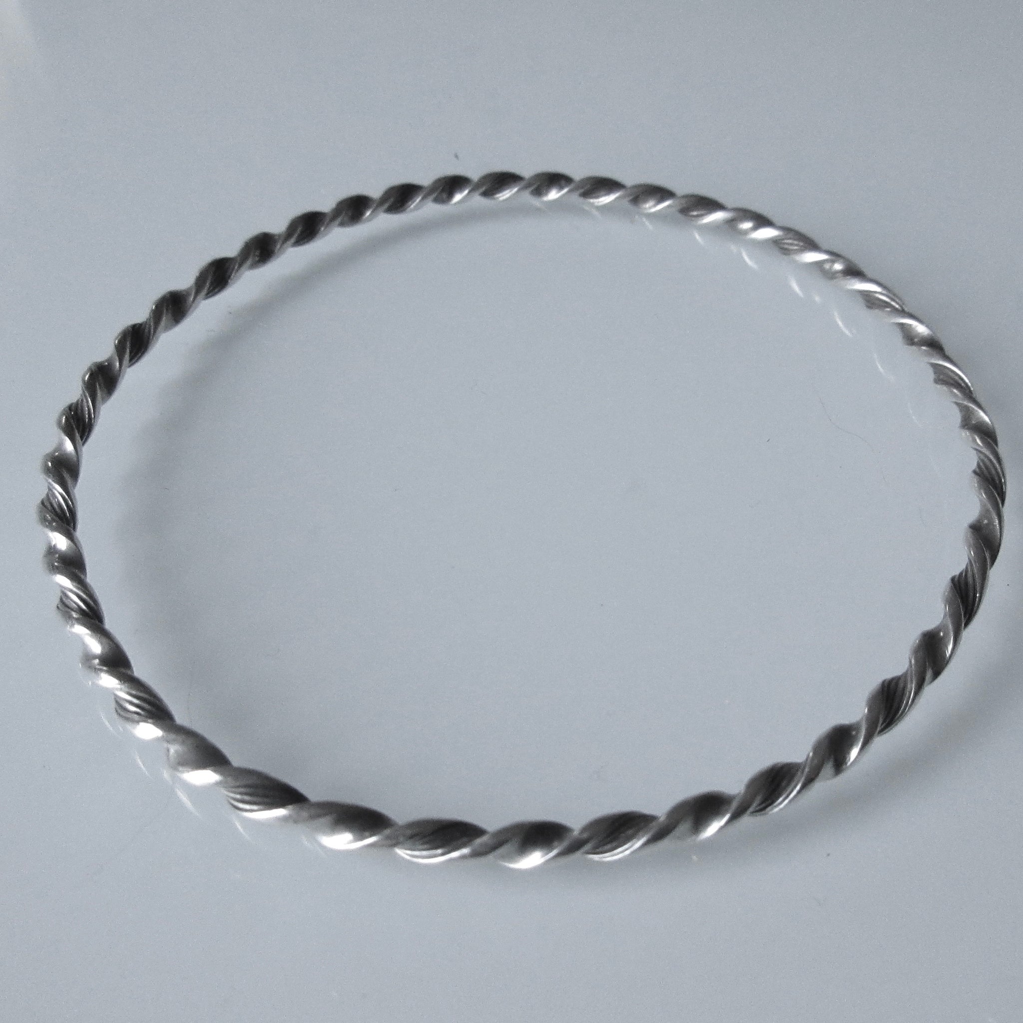 Twist Textured Sterling Silver Bangle