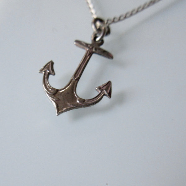 British Anchor Pendant Silver Necklace