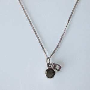 Contemporary Smokey Quartz  Pendant and Sterling Silver Necklace