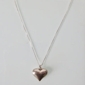 Heart Pendant and Sterling Silver Necklace Flat Chain