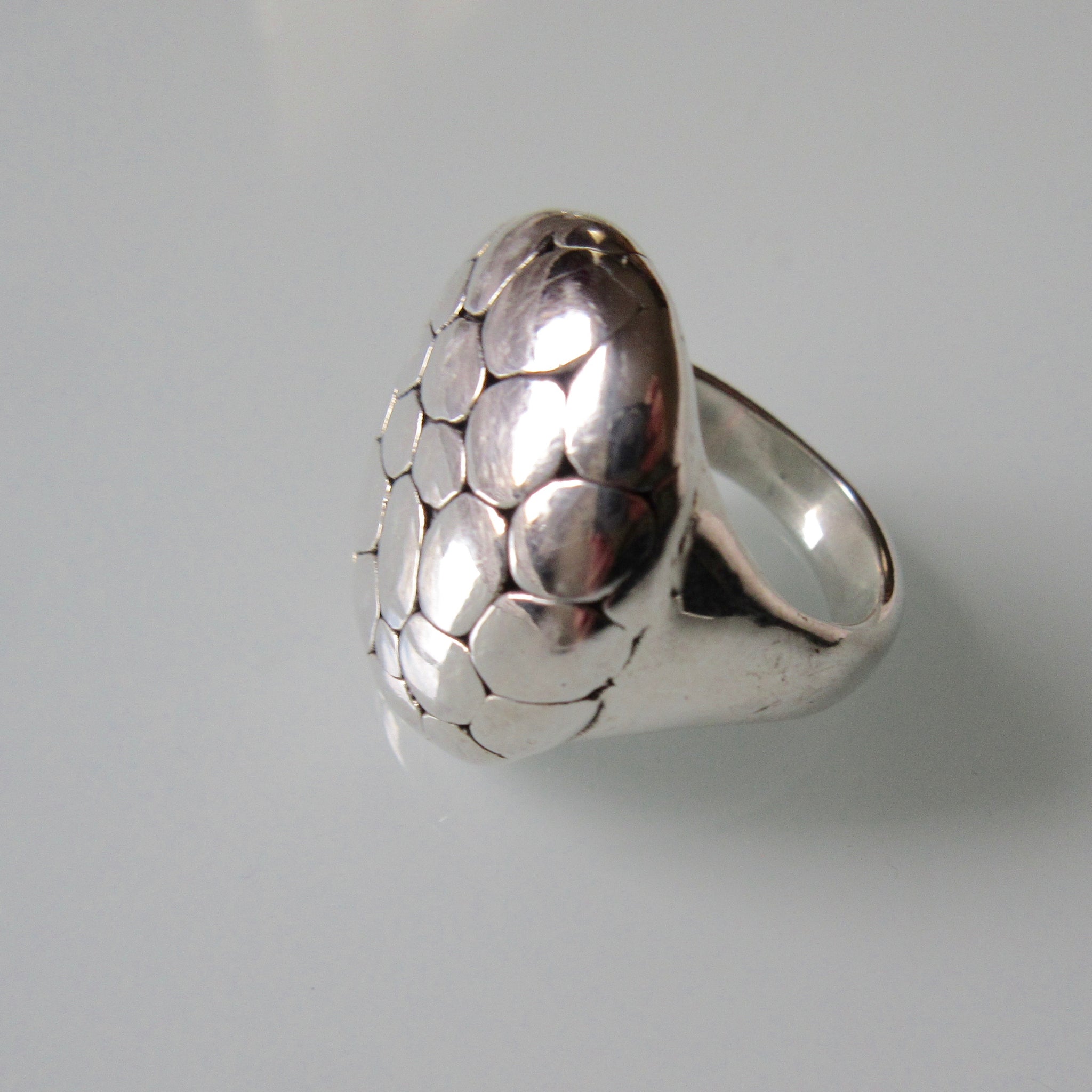 Hollow Sterling Silver Ring Organic Pattern