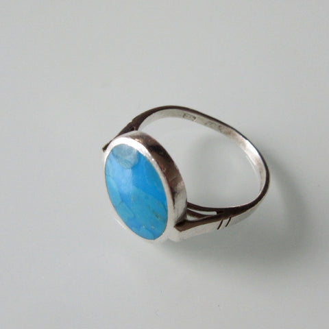 Turquoise Modernist Sterling Silver Ring