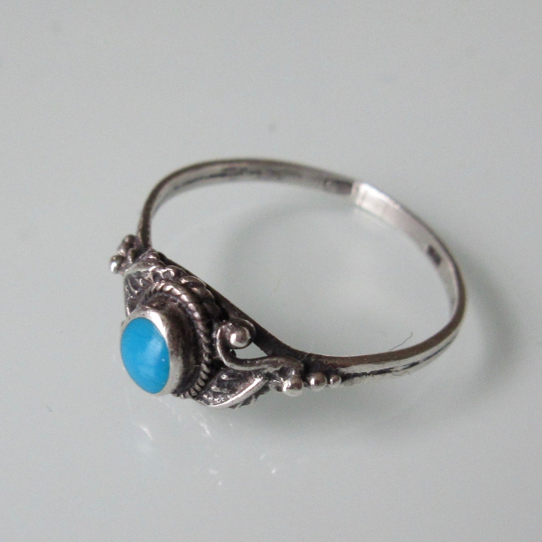 Delicate Navajo Turquoise Sterling Silver Ring