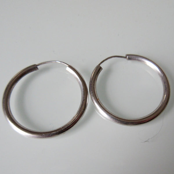 Etched Sterling Silver Hoop Earrings