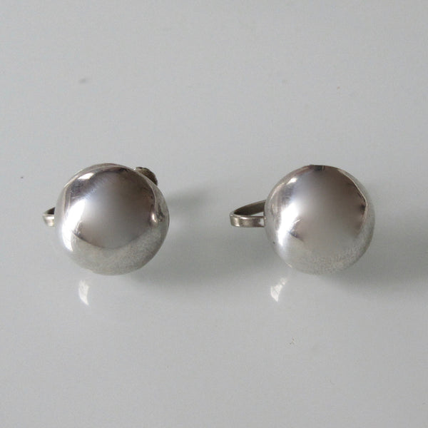 Half Circle Hollow Sterling Silver Earrings