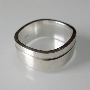 Modern Dieroff Soft Square Band Sterling Silver Ring