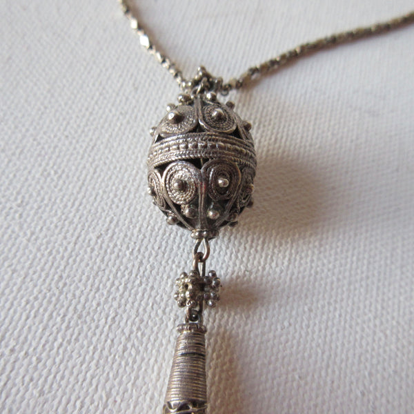 Ethnic Middle Eastern Silver Pendant