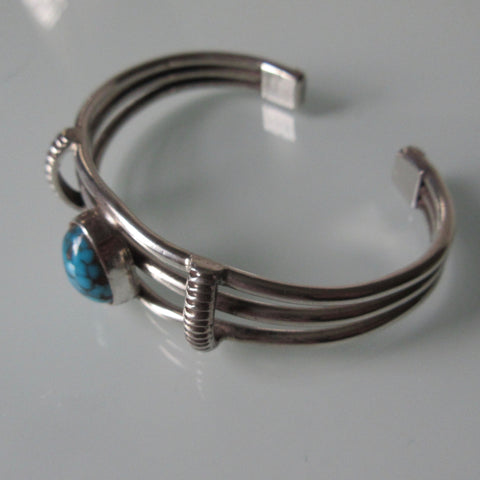 Vintage Navajo Silver Turquoise Cuff