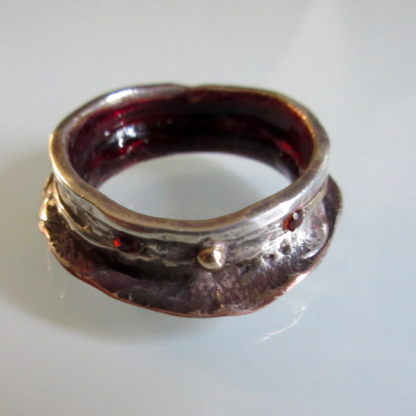 Vintage Cast Silver Blackened Band Ring