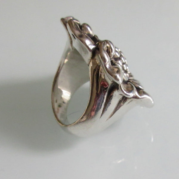 Sunflower Silver Hollow Ring