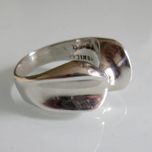 Modern Silver Organic Bone Ring